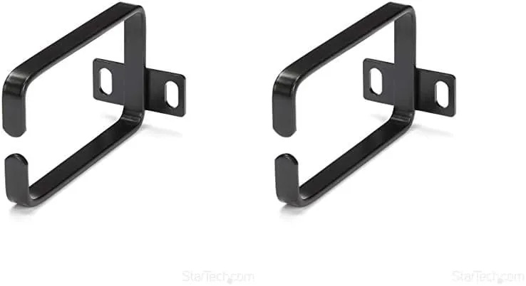 StarTech.com Vertical Server Rack Cable Management D-Ring Hook - Steel, Black