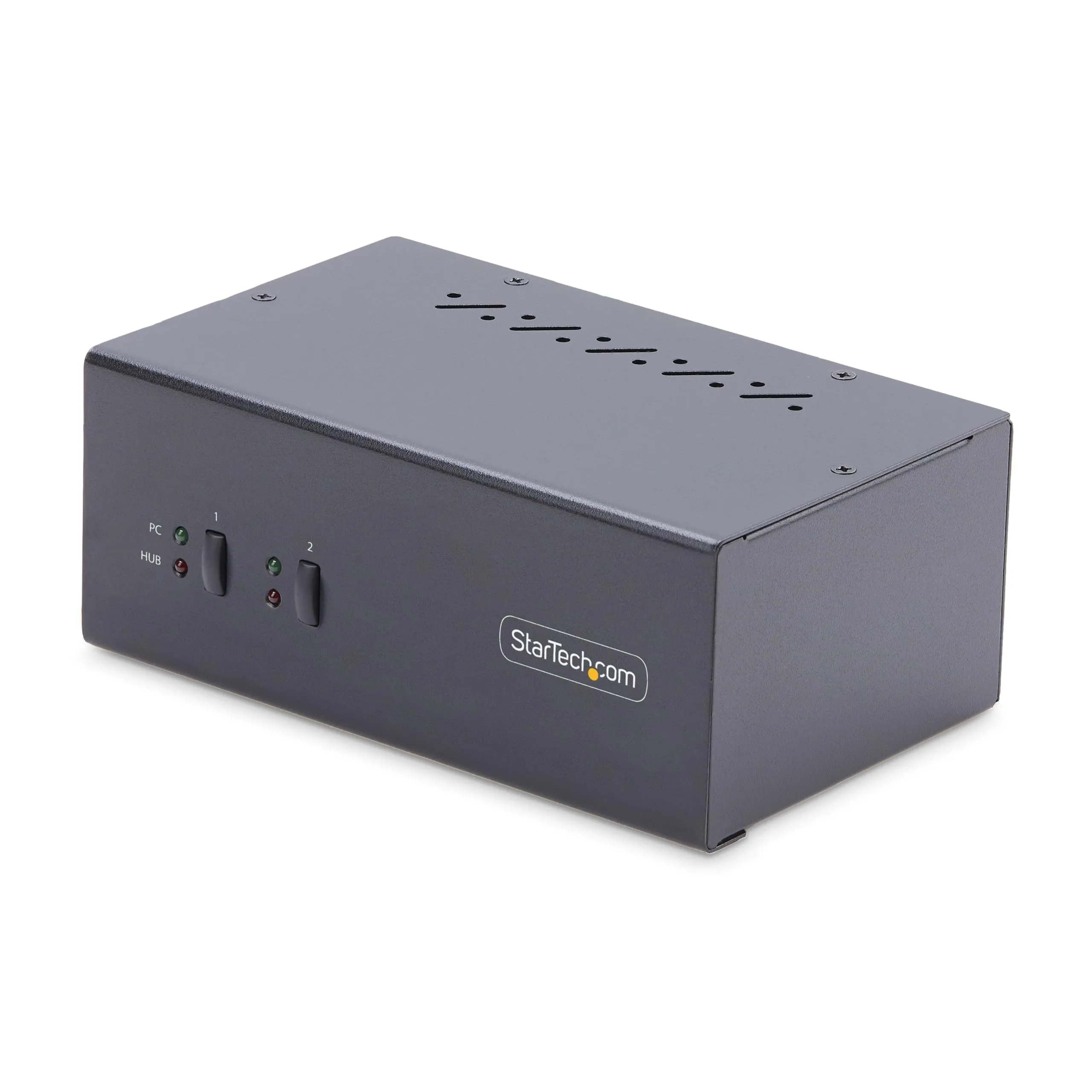 StarTech.com 2-Port Dual-Monitor DisplayPort KVM Switch, 4K 60Hz, 2X USB 5Gbps Hub Ports, 2X USB 2.0 HID Ports, Hotkey and Push-Button Switching, TAA Compliant (P2DD46A2-KVM-SWITCH)