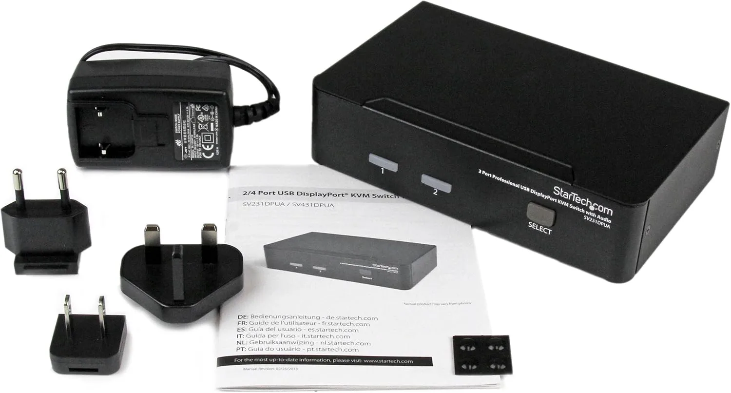 StarTech.com 2 Port DisplayPort KVM Switch with Audio (SV231DPUA)