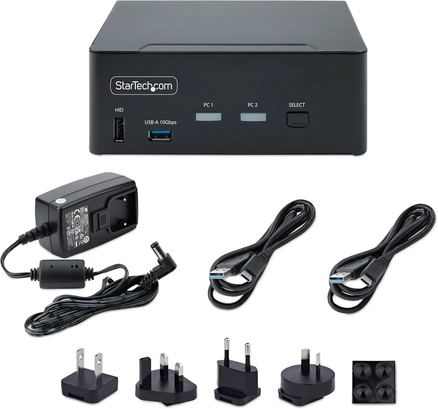 StarTech.com 2-Port Dual-Monitor DisplayPort 1.4 KVM Switch, 8K 60Hz / 4K 144Hz, 2X USB 3.2 10Gbps Ports, TAA Compliant