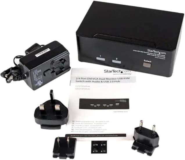 StarTech.com DVI/VGA Dual-Monitor KVM Switch with Audio and USB 2.0 Hub