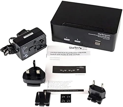 StarTech.com DVI/VGA Dual-Monitor KVM Switch with Audio and USB 2.0 Hub