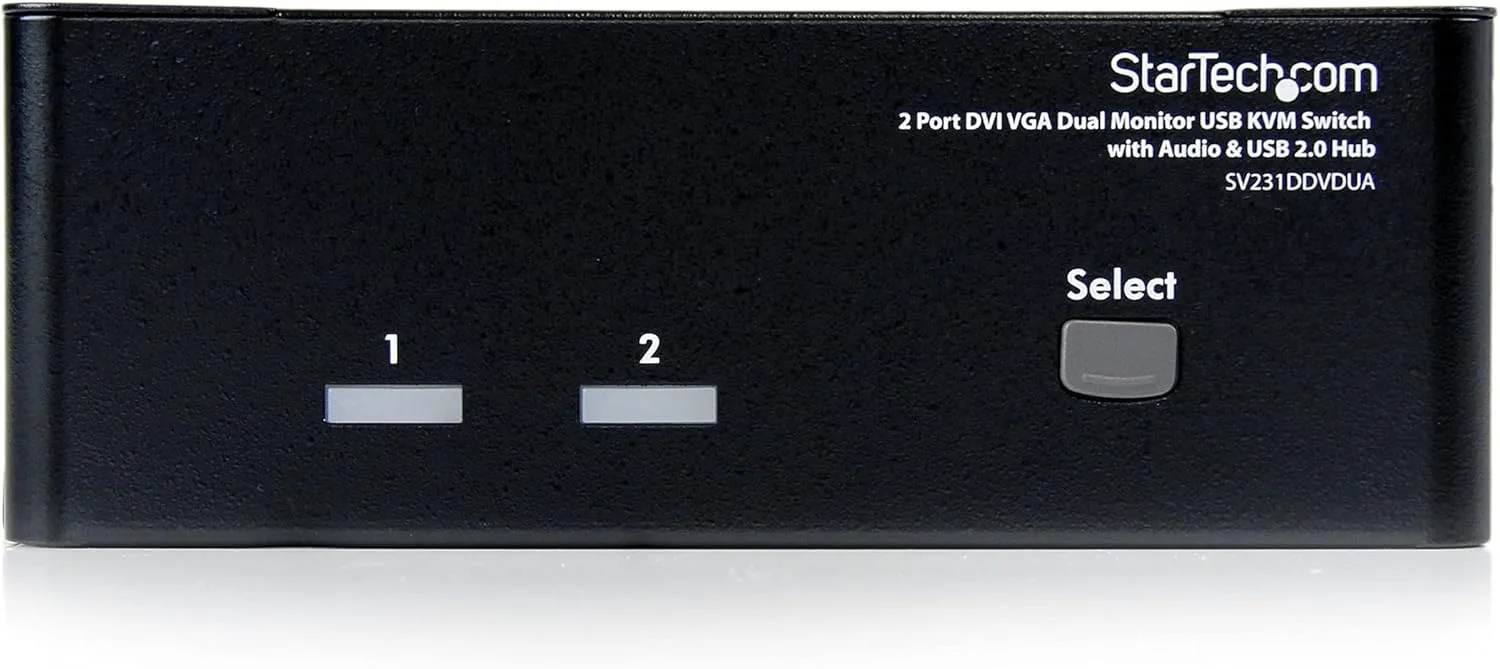 StarTech.com DVI/VGA Dual-Monitor KVM Switch with Audio and USB 2.0 Hub