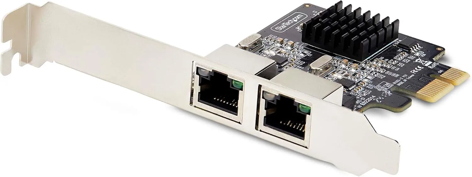 StarTech.com 2-Port Gigabit PCIe Network Adapter Card, PCI Express LAN Card, NIC, 2X Realtek RTL8111H, TAA Compliant