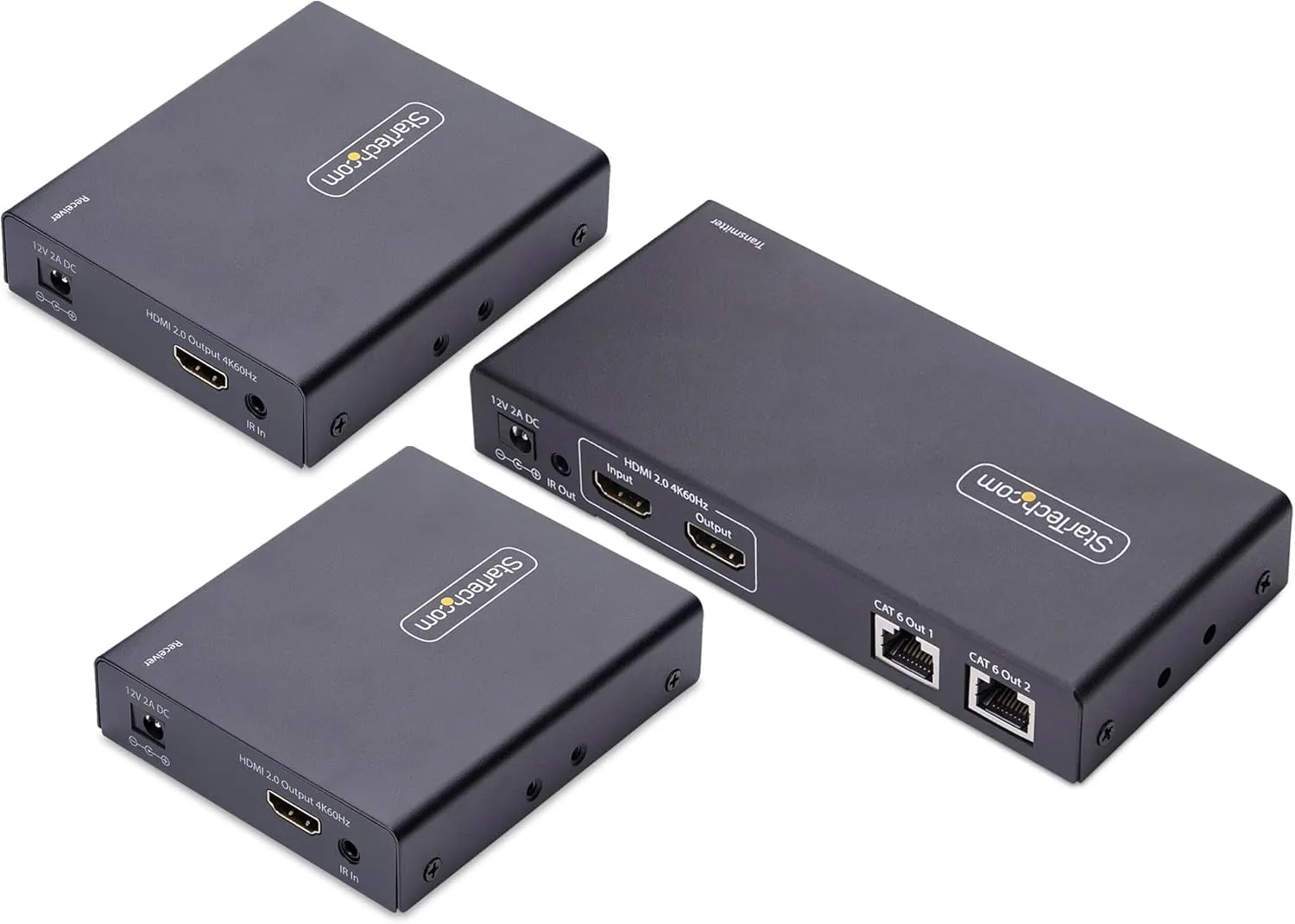 StarTech.com 2-Port HDMI Extender and Splitter Over CAT6, 4K 60Hz, Up to 230ft (70m), 1x2 HDMI Over Ethernet Distribution Kit
