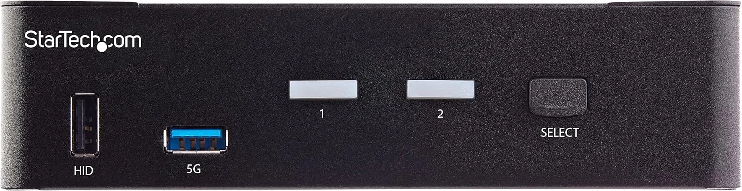 StarTech.com 2 Port HDMI KVM Switch - Single Monitor 4K 60Hz Ultra HD HDR - Desktop HDMI 2.0 KVM Switch with 2 Port USB 3.0 Hub (5Gbps) and 4X USB 2.0 HID, Audio - Hotkey Switching - TAA