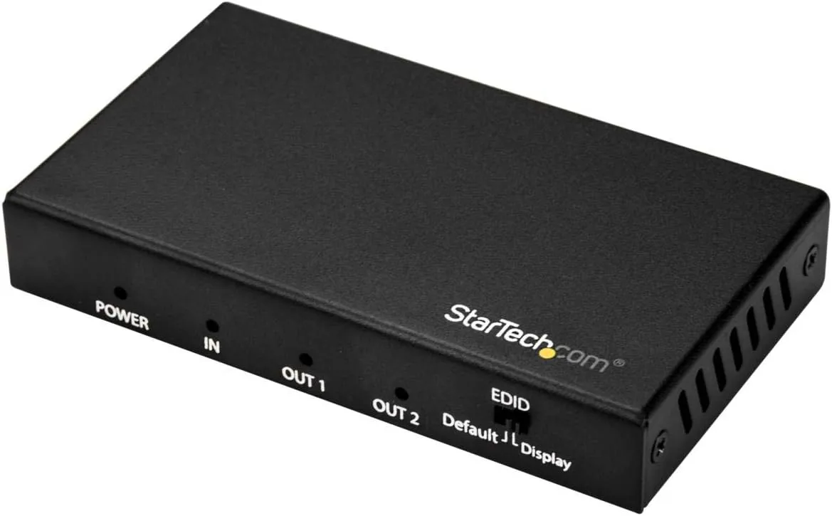 StarTech.com 2 Port HDMI Splitter - 4K 60Hz - 1x2 Way HDMI 2.0 Splitter - HDR - ST122HD202