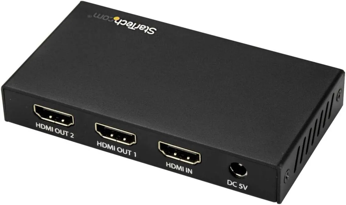 StarTech.com 2 Port HDMI Splitter - 4K 60Hz - 1x2 Way HDMI 2.0 Splitter - HDR - ST122HD202