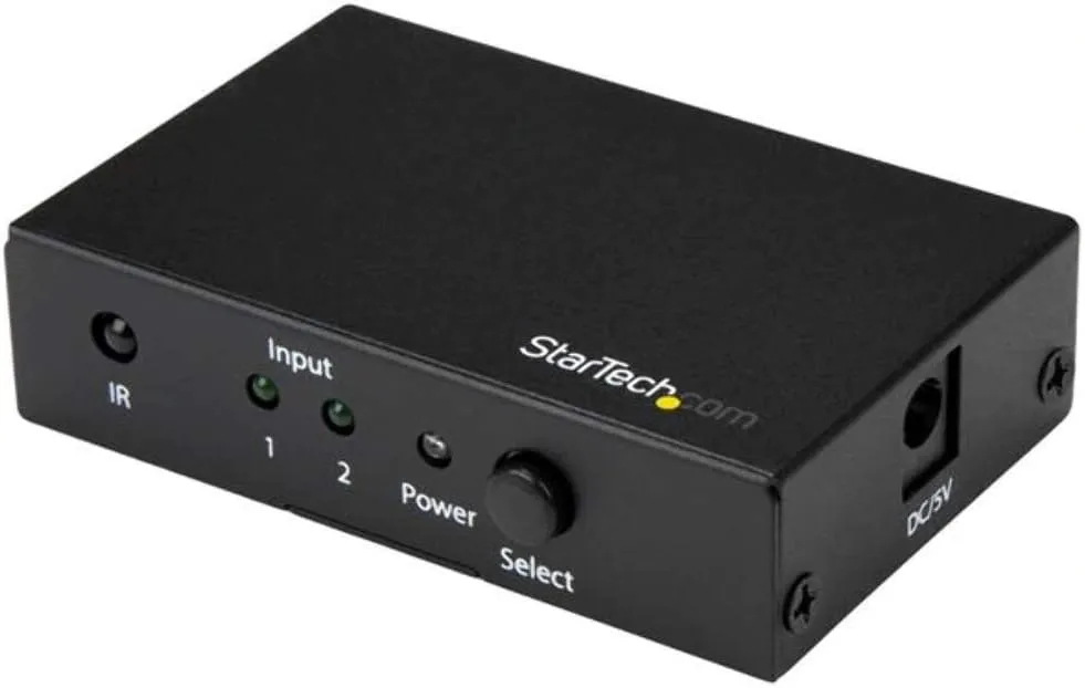 StarTech.com 2 Port HDMI Switch - 4K 60Hz - Supports HDCP - IR (VS221HD20)