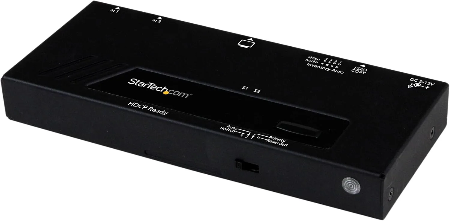 StarTech.com 2 Port HDMI Switch w/ Automatic and Priority Switching - 1080p (VS221HDQ)