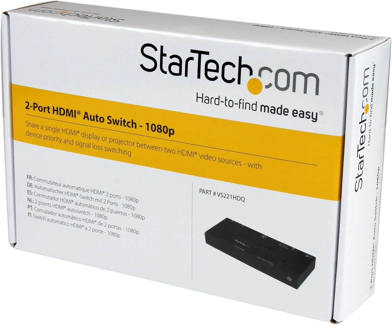 StarTech.com 2 Port HDMI Switch w/ Automatic and Priority Switching - 1080p (VS221HDQ)