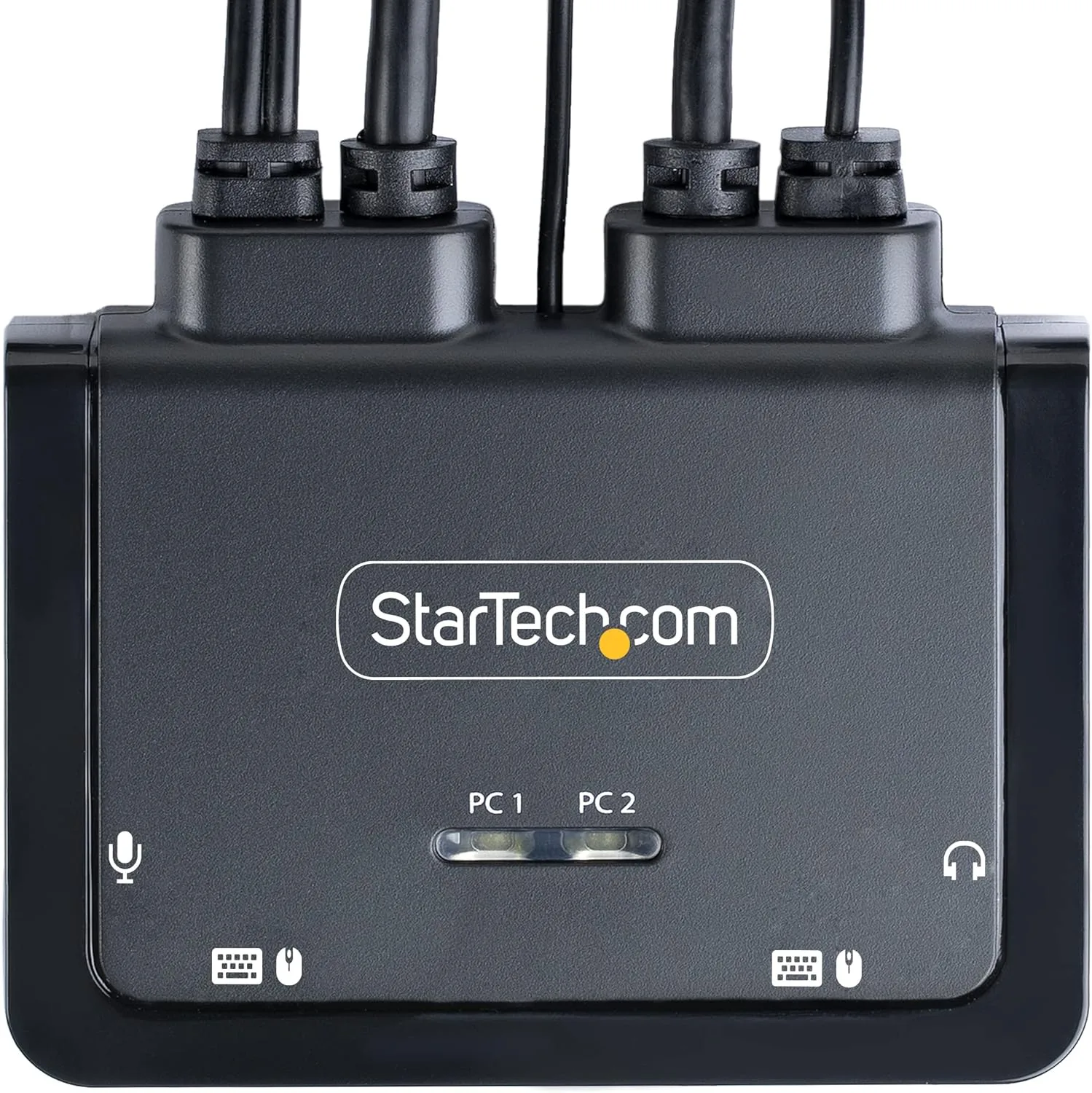 StarTech.com 2-Port Hybrid USB-C DisplayPort Cable KVM Switch, 4K 60Hz, Compact KVM with 6ft/1.8m USB-A/DP/Audio & 4ft/1.2m USB-C Integrated Cables, Bus Powered, Hotkey Switching (C2-D46-UAC-CBL-KVM)