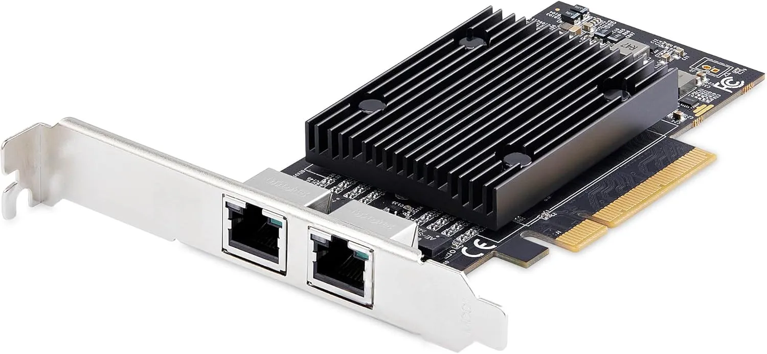 StarTech.com 2-Port PCIe 10Gb Ethernet Network Card, Windows and Linux, BCM57416 Chipset, 10GBASE-T, NIC Card, TAA