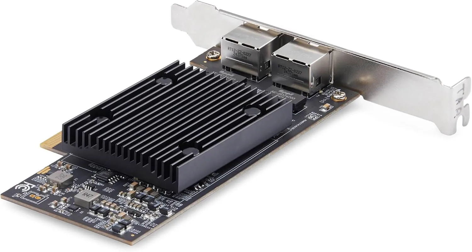 StarTech.com 2-Port PCIe 10Gb Ethernet Network Card, Windows and Linux, BCM57416 Chipset, 10GBASE-T, NIC Card, TAA