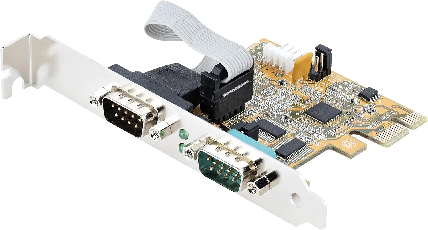 StarTech.com 2-Port PCI Express Serial Interface Card, Dual Port PCIe to RS232 (DB9) Serial Card, 16C1050 UART