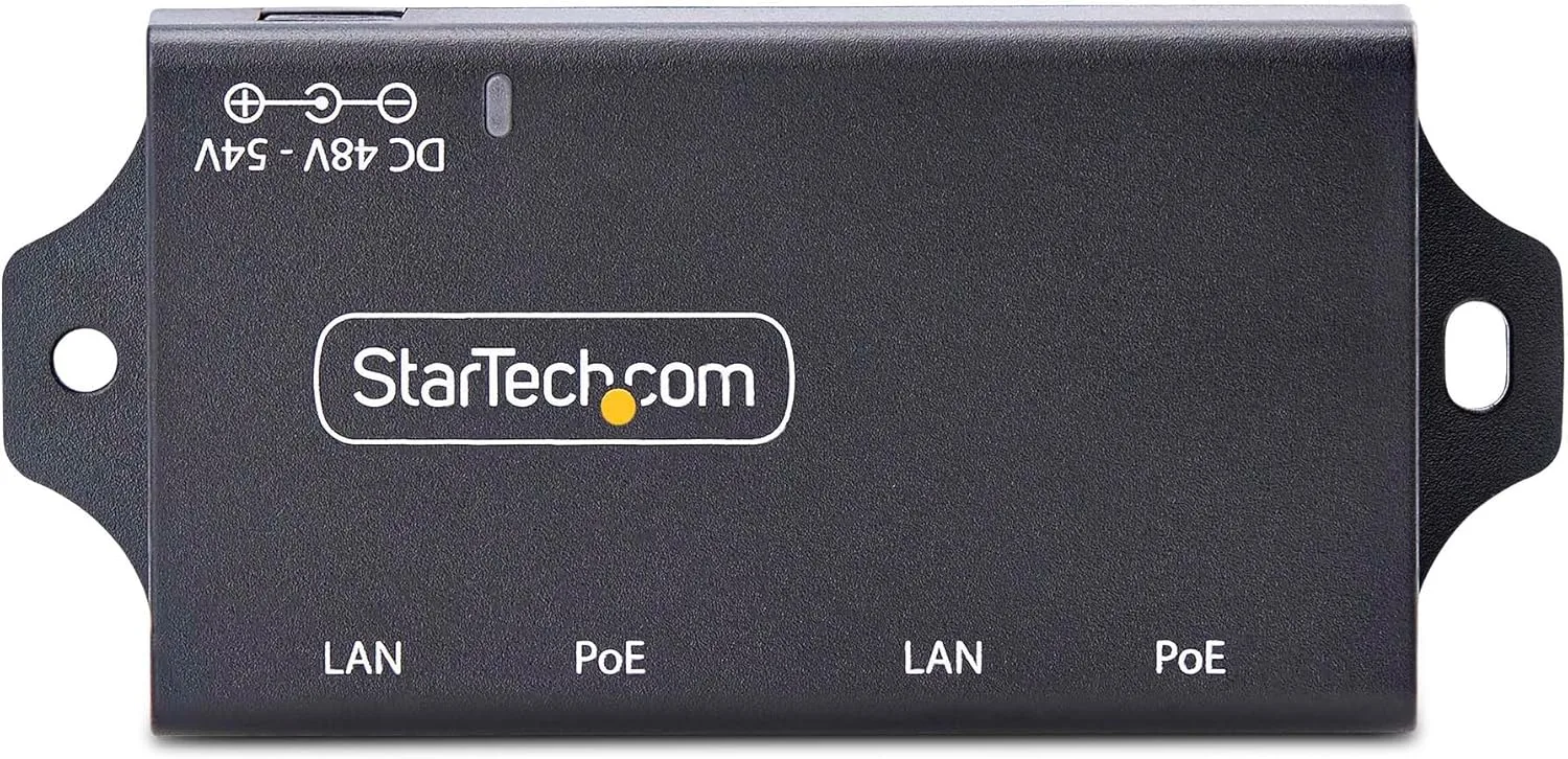 StarTech.com 2-Port PoE+ Injector, 10/100/1000Mbps, PoE/PoE+ (802.3af/at), 4X 10/100/1000BASE-T RJ45, 30W, Wall Mountable