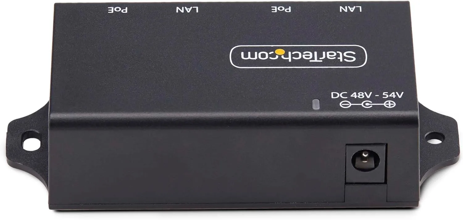 StarTech.com 2-Port PoE+ Injector, 10/100/1000Mbps, PoE/PoE+ (802.3af/at), 4X 10/100/1000BASE-T RJ45, 30W, Wall Mountable