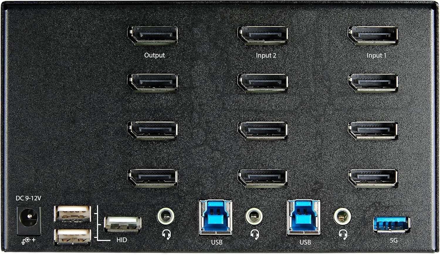 StarTech.com 2 Port Quad Monitor DisplayPort KVM Switch - 4K 60Hz UHD HDR (SV231QDPU34K)