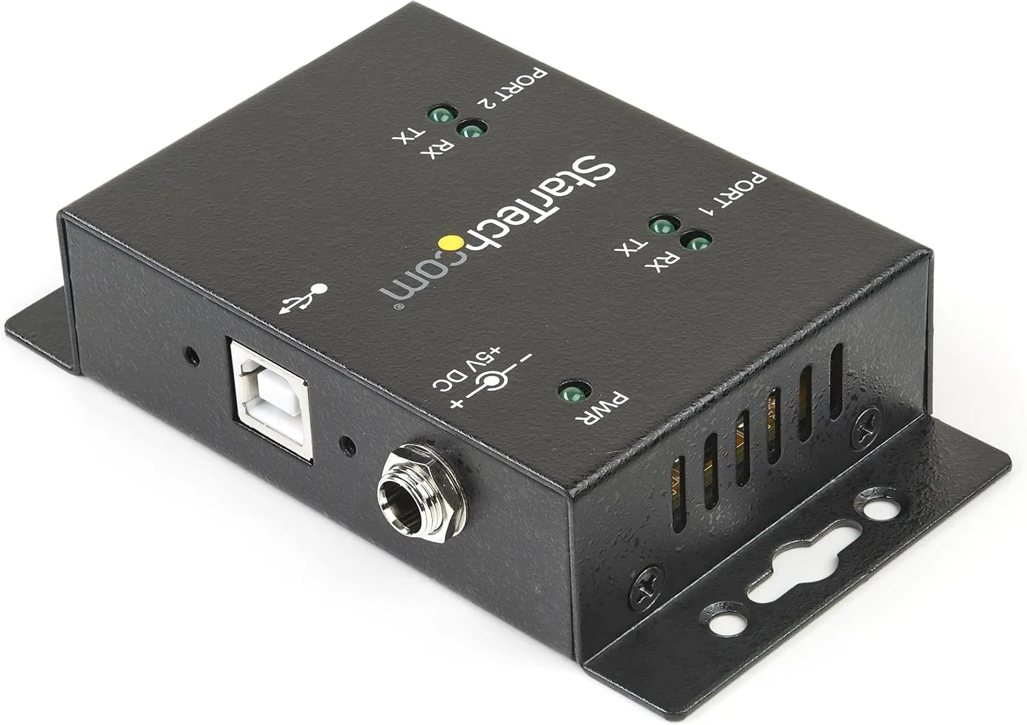 StarTech.com USB to Serial Adapter - 2 Port - Wall Mount - Din Rail Clips - Industrial - COM Port Retention - FTDI - DB9