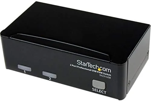StarTech.com 2 Port VGA USB KVM Switch - VGA KVM Switch - 1920x1440 - USB 2.0 - KVM Video Switch