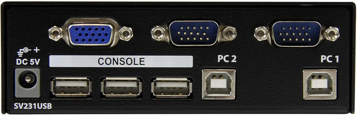 StarTech.com 2 Port VGA USB KVM Switch - VGA KVM Switch - 1920x1440 - USB 2.0 - KVM Video Switch