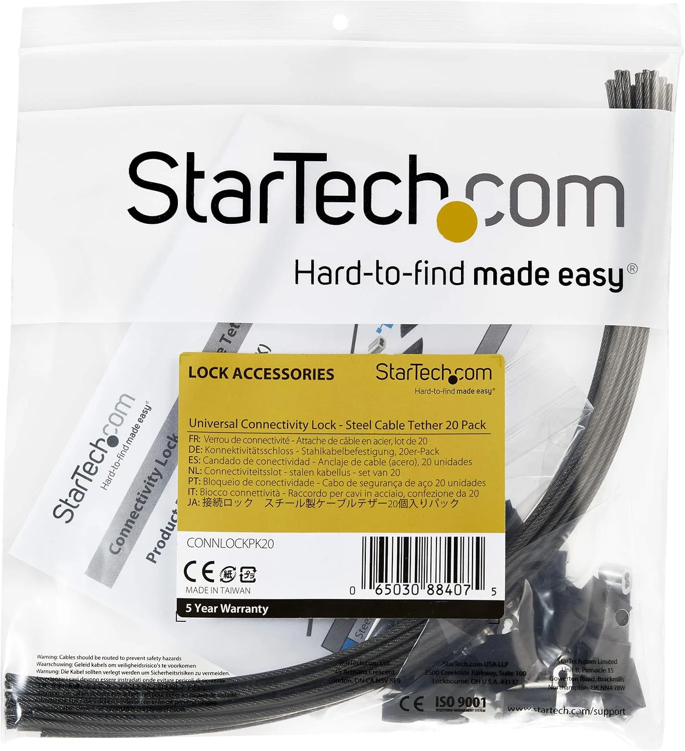 StarTech.com Security Cable Tethers for Adapters & Dongles - Universal Cable Adapter Tether