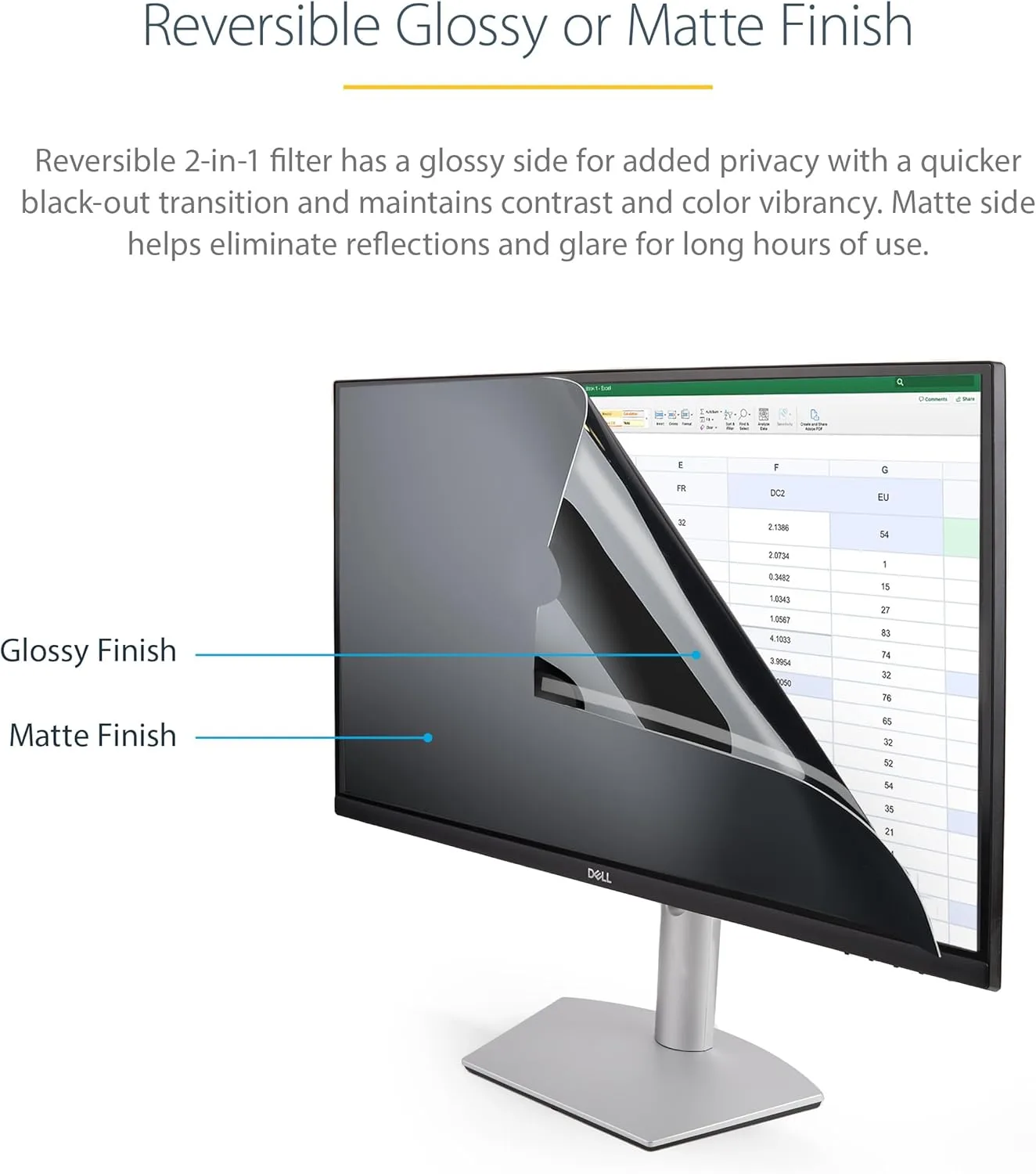 StarTech.com Monitor Privacy Screen - Reversible Matte/Gloss Filter