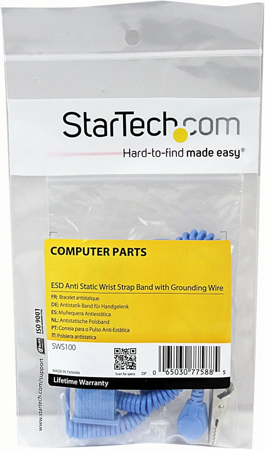 StarTech.com Anti Static Mat & ESD Wrist Strap with Grounding Wire - Anti-Static Wrist Band (SWS100)