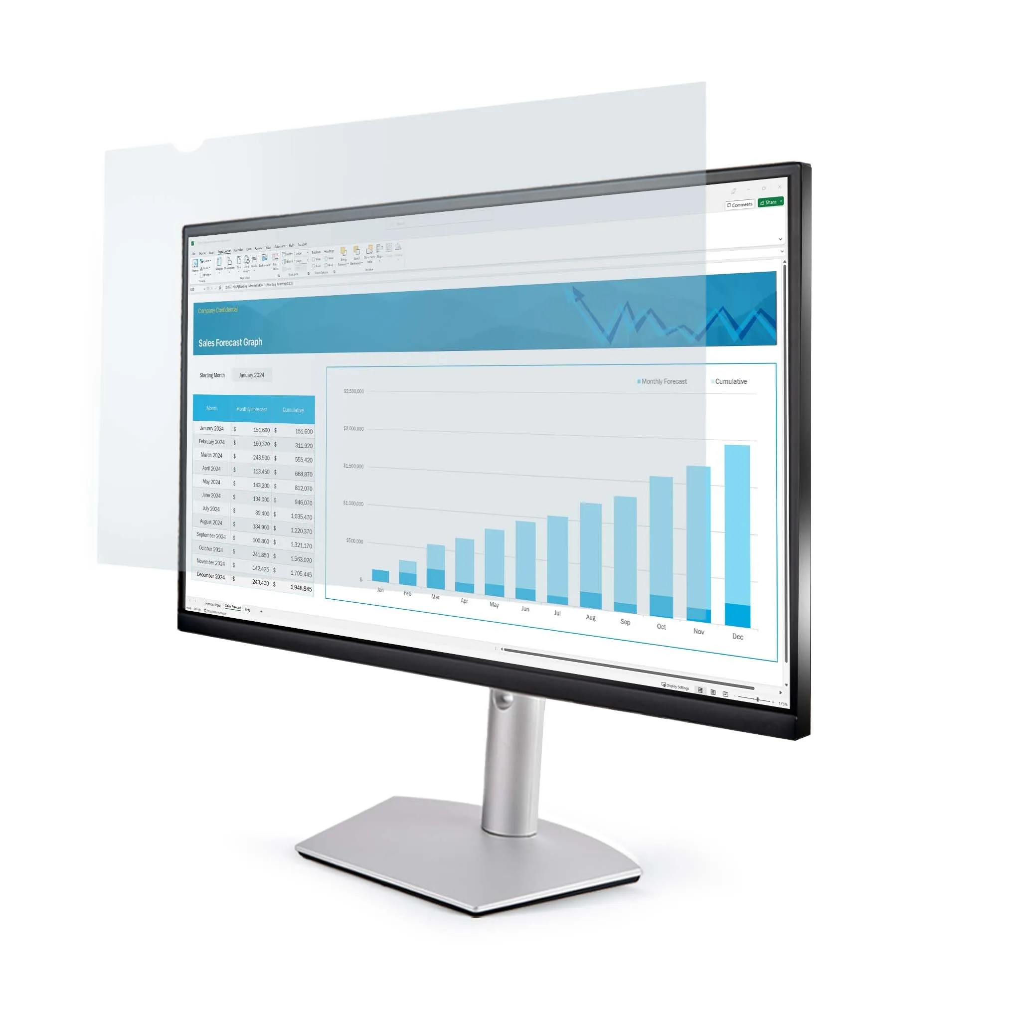 StarTech.com 24-inch Anti-Blue Light Screen Filter for Monitors, TAA Compliant