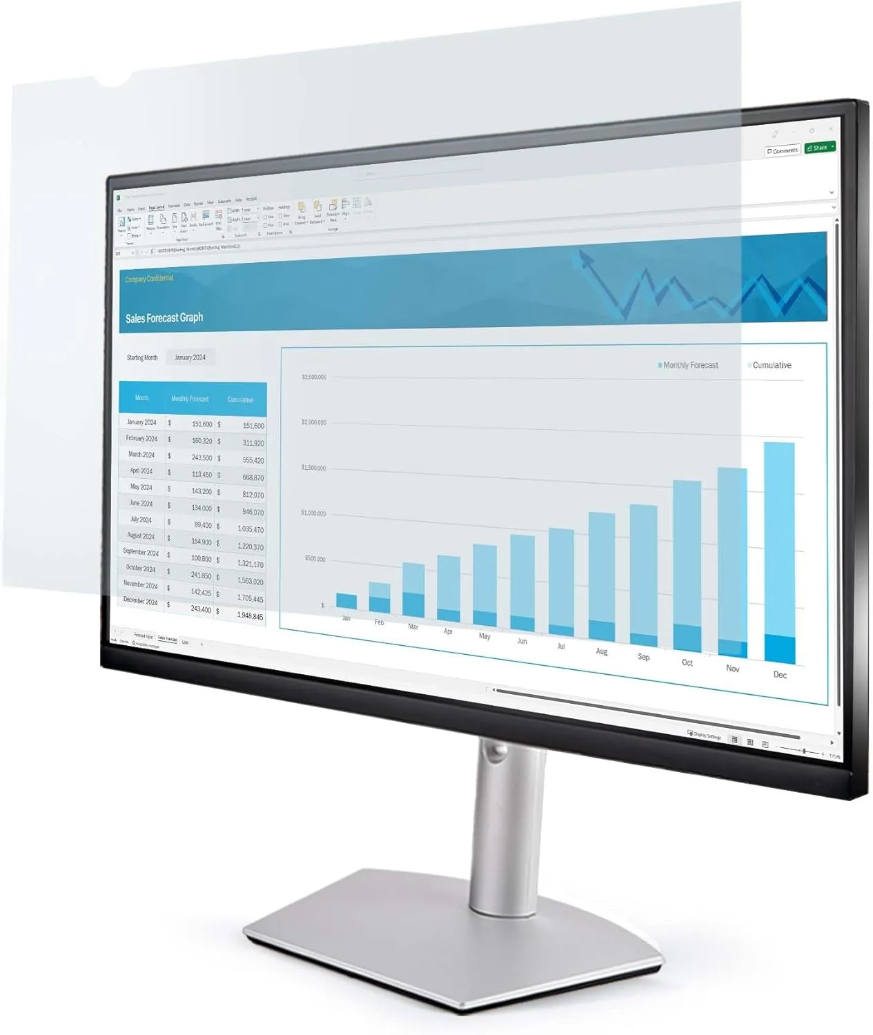 StarTech.com 24-inch Anti-Blue Light Screen Filter for Monitors, TAA Compliant