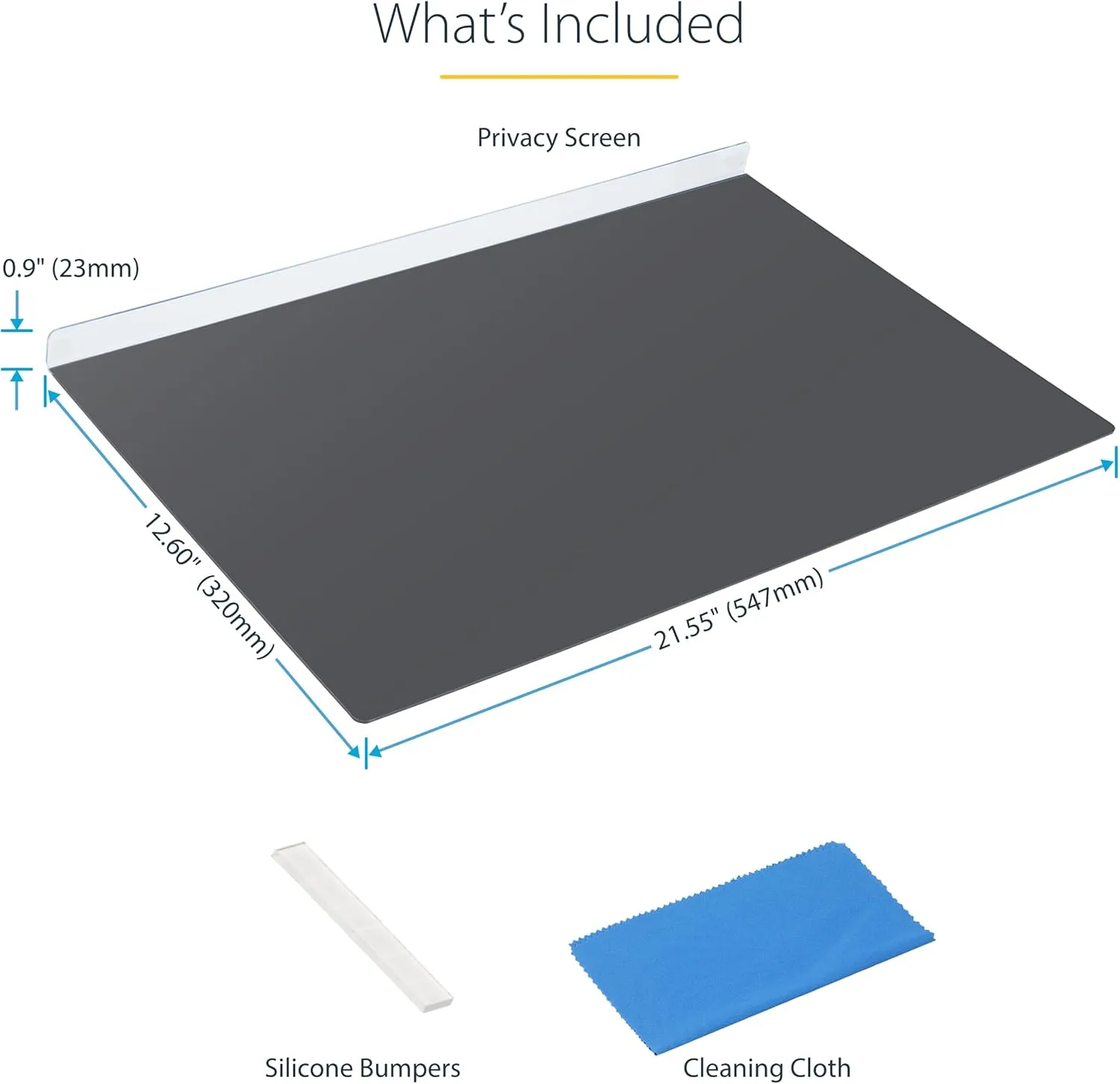 StarTech.com Hanging Acrylic Monitor Privacy Screen 16:9 ±30°