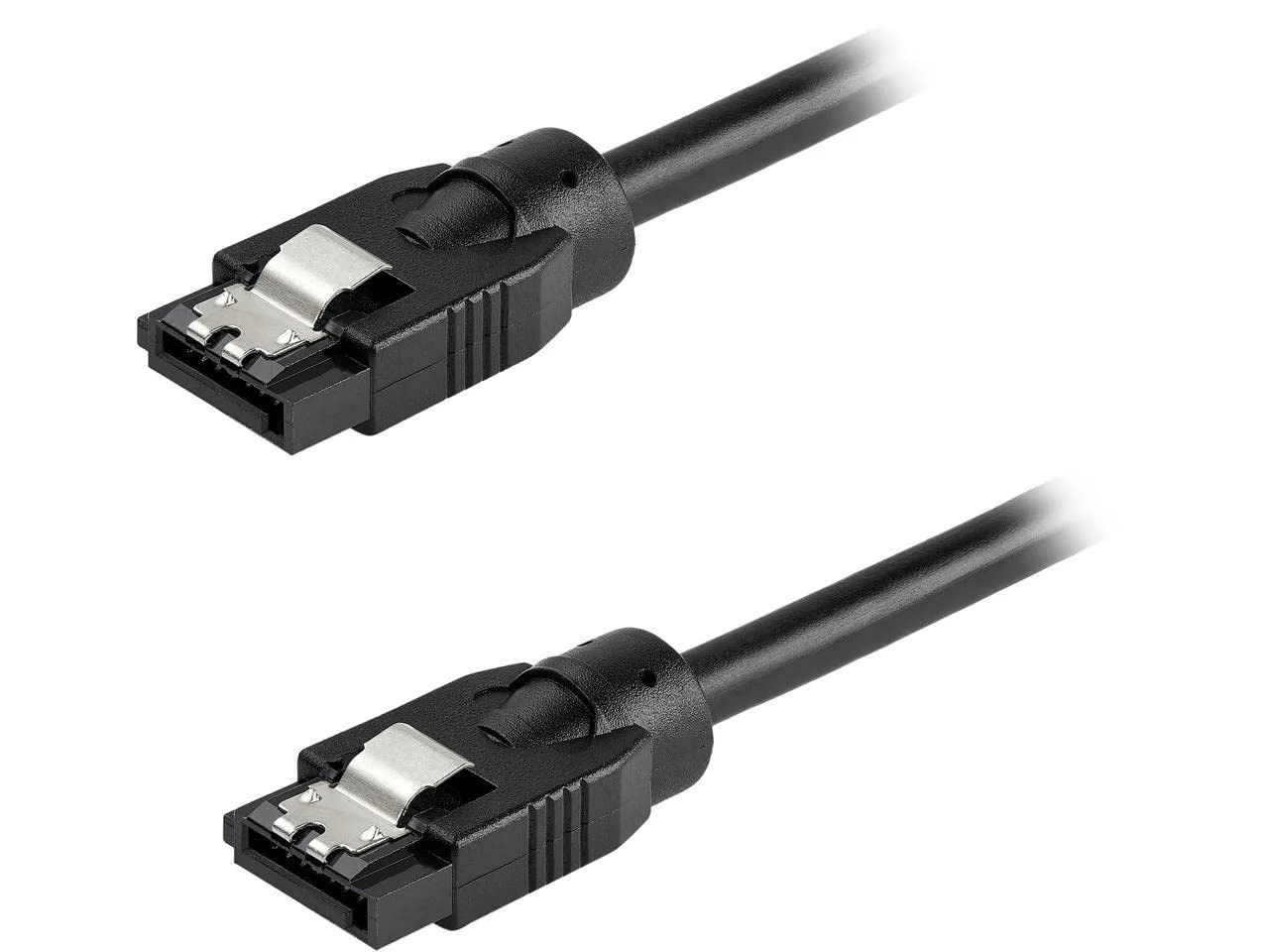 StarTech.com 24 Inch (60cm) Round SATA Cable - Latching Connectors - 6Gbs SATA Data Cord - SATA Hard Drive Power Cable