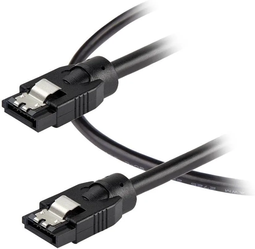 StarTech.com 24 Inch (60cm) Round SATA Cable - Latching Connectors - 6Gbs SATA Data Cord - SATA Hard Drive Power Cable