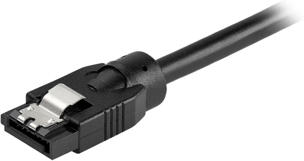 StarTech.com 24 Inch (60cm) Round SATA Cable - Latching Connectors - 6Gbs SATA Data Cord - SATA Hard Drive Power Cable
