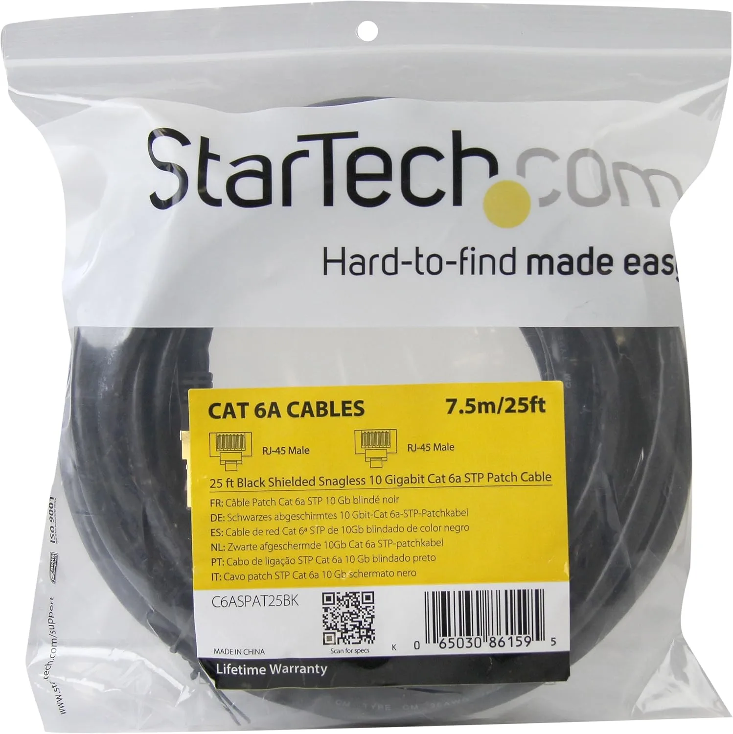 StarTech.com CAT6a Shielded Snagless RJ45 10 Gigabit Ethernet Patch Cable