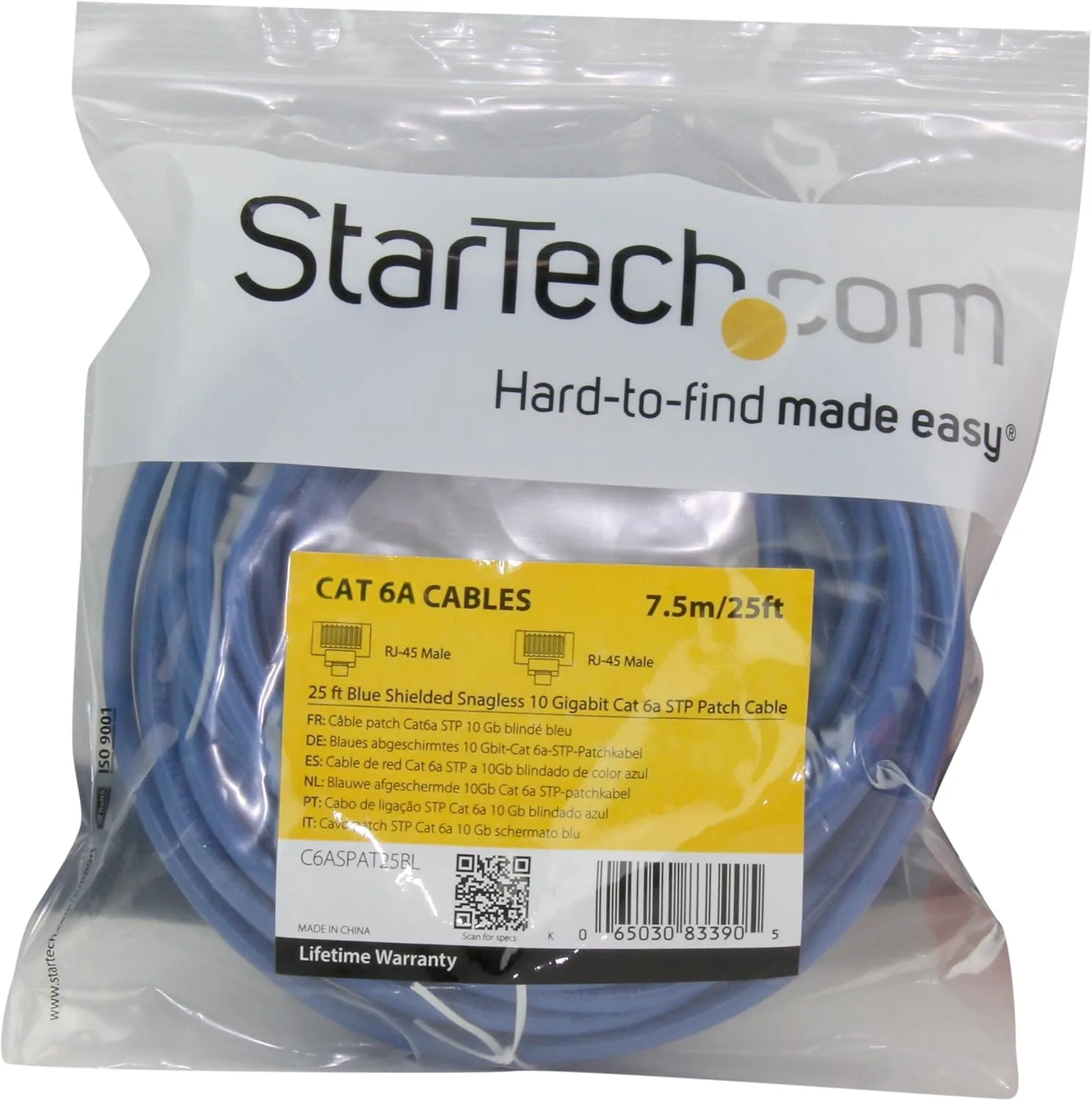 StarTech.com CAT6a Shielded Snagless RJ45 10 Gigabit Ethernet Patch Cable