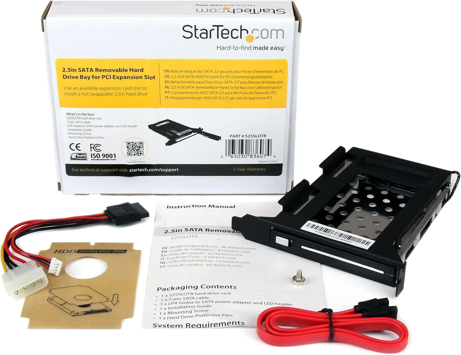 StarTech.com 2.5in Mobile Drive Bay and Backplane - Removable Hot-Swap SATA III