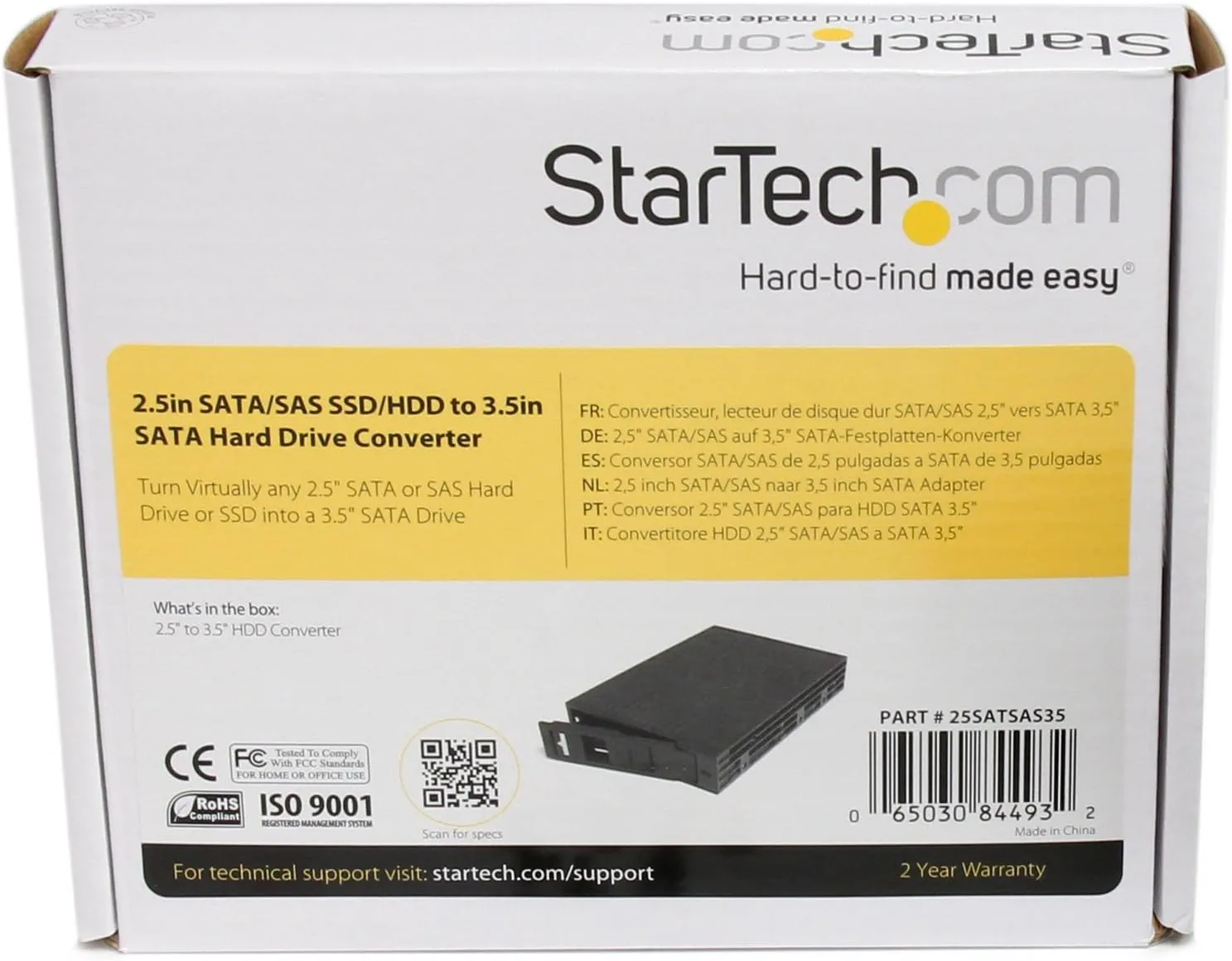 StarTech.com 2.5in to 3.5in SATA Drive Adapter Enclosure