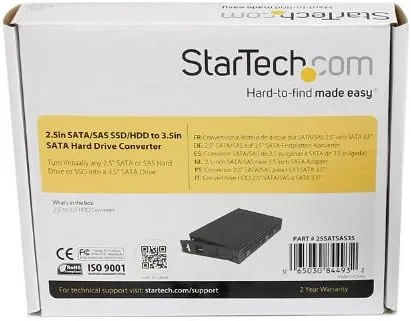 StarTech.com 2.5in to 3.5in SATA Drive Adapter Enclosure