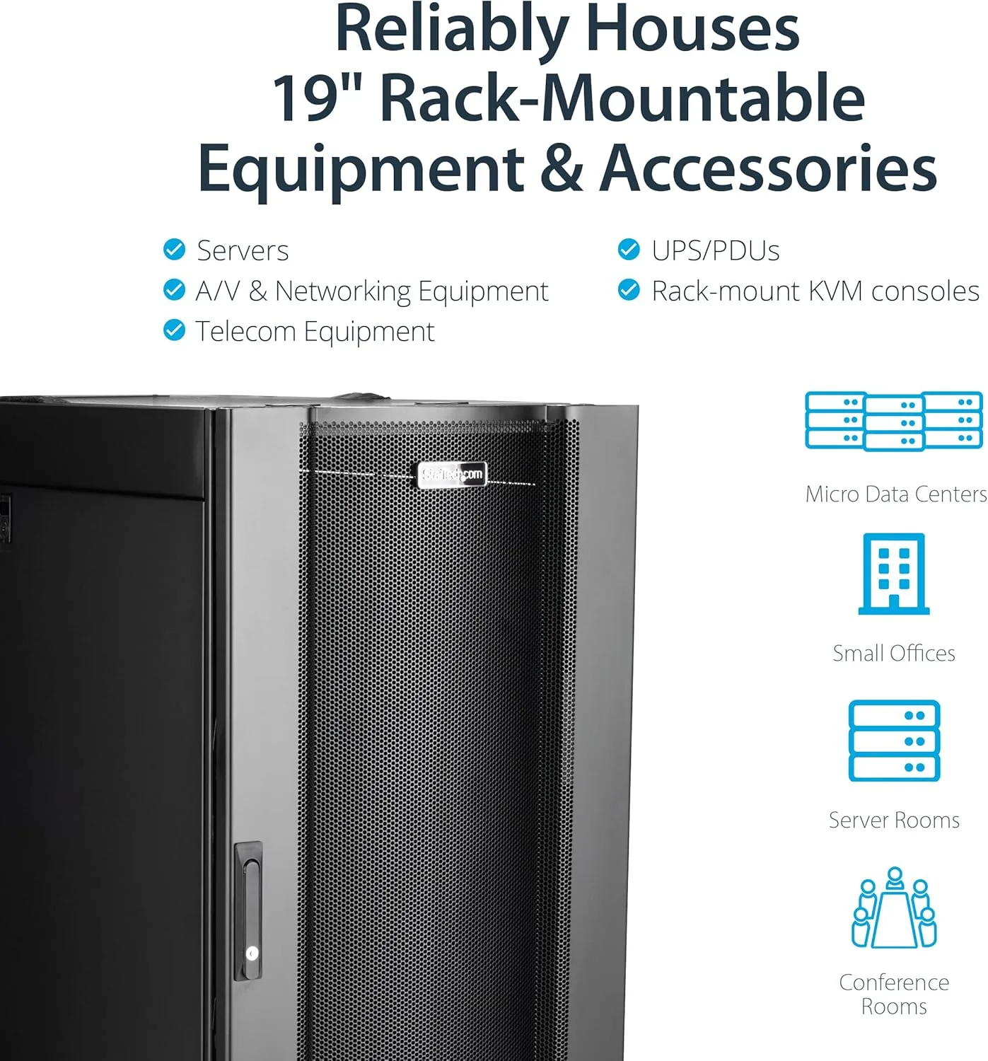 StarTech.com 4-Post Server Rack Cabinet, 19" Data Rack