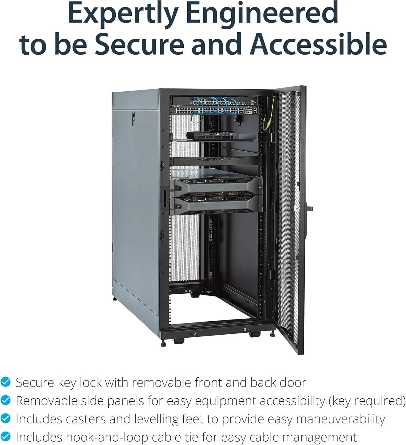 StarTech.com 4-Post Server Rack Cabinet, 19" Data Rack