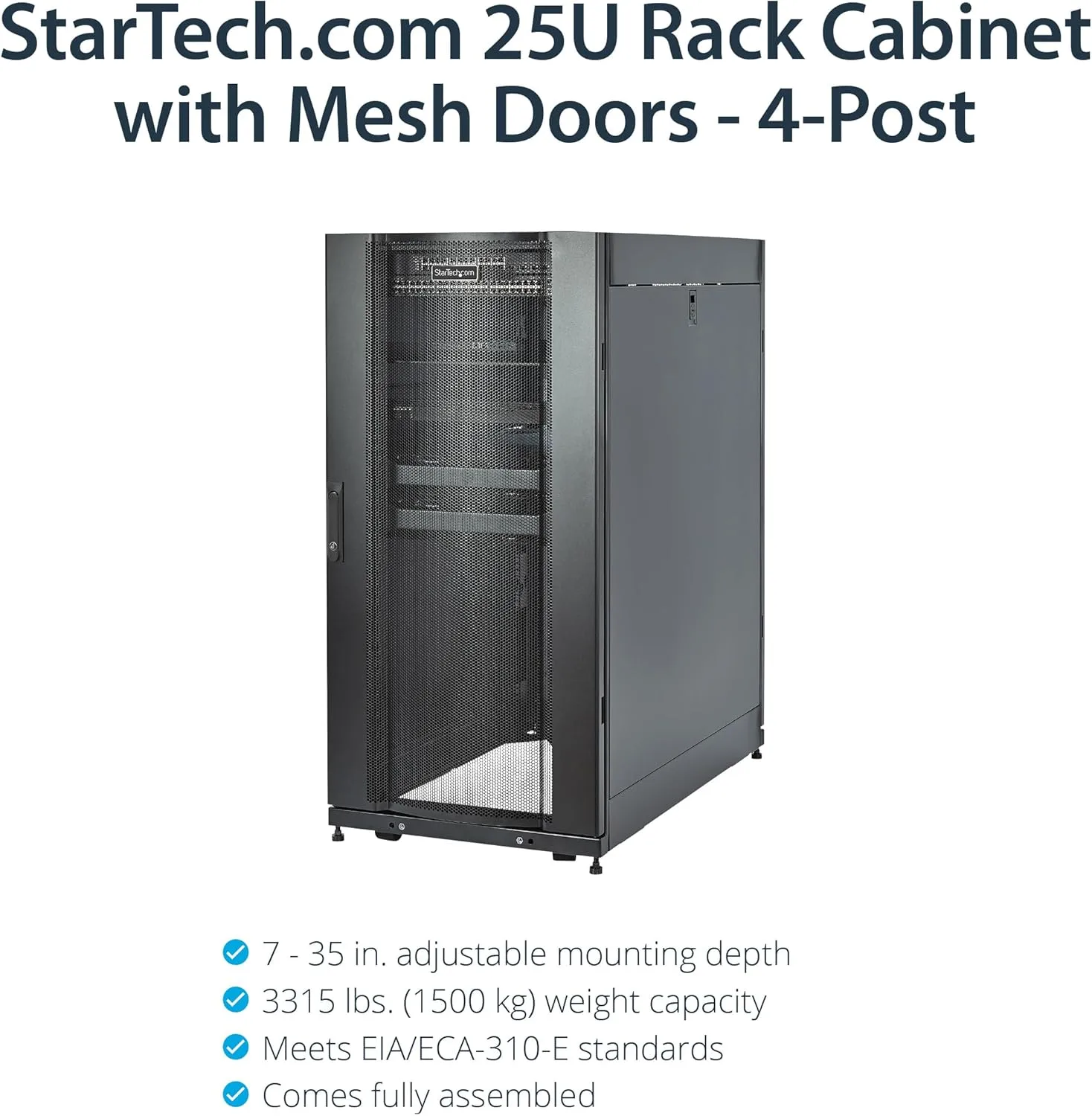 StarTech.com 4-Post Server Rack Cabinet, 19" Data Rack
