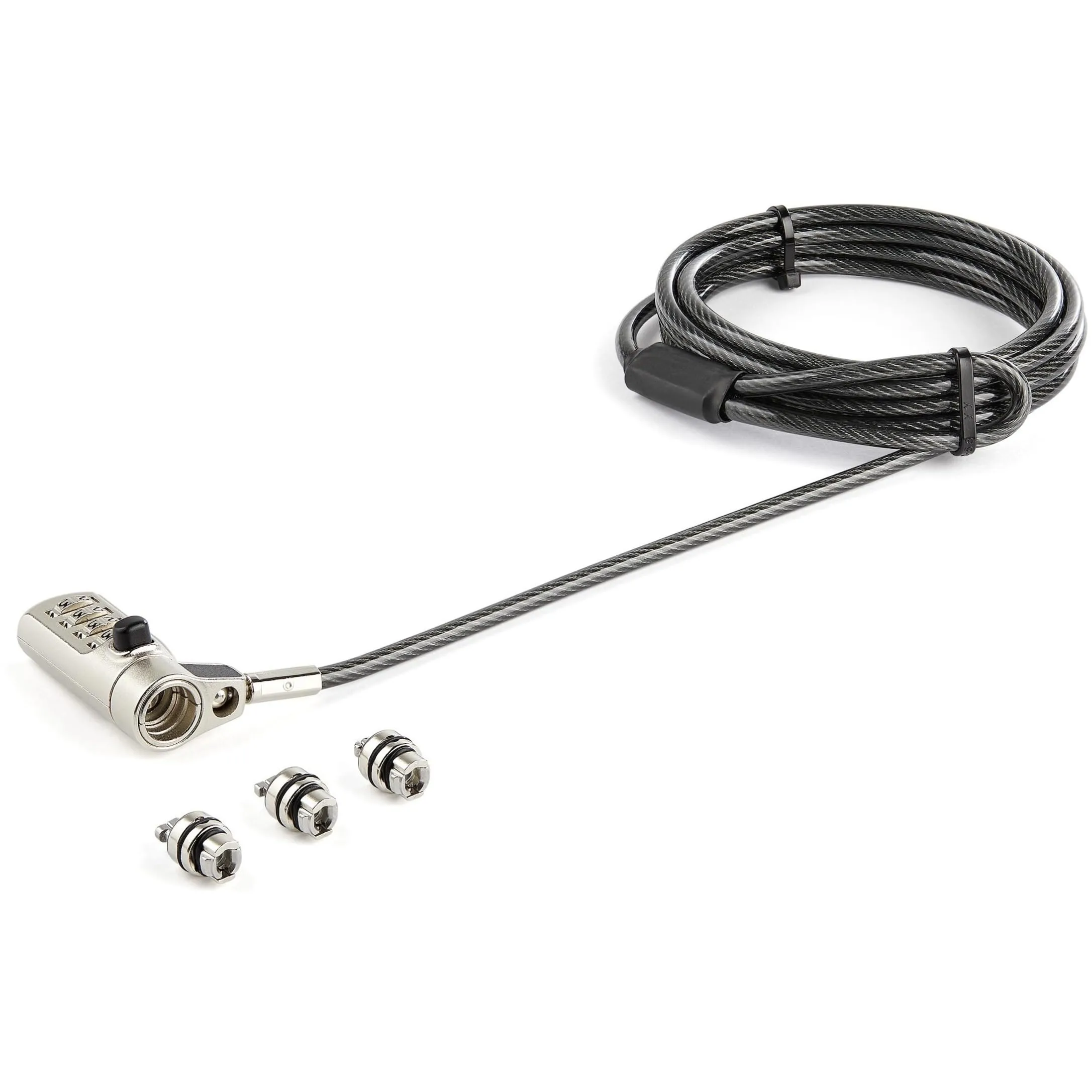 StarTech.com Universal 3-in-1 Laptop Lock 6.6ft (2m) Security Cable