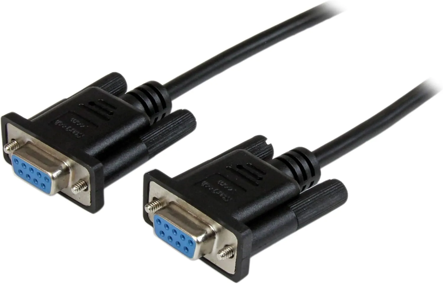 StarTech.com 2m Black DB9 RS232 Serial Null Modem Cable F/F - DB9 Female to Female - 9 pin RS232 Null Modem Cable - 2 meter