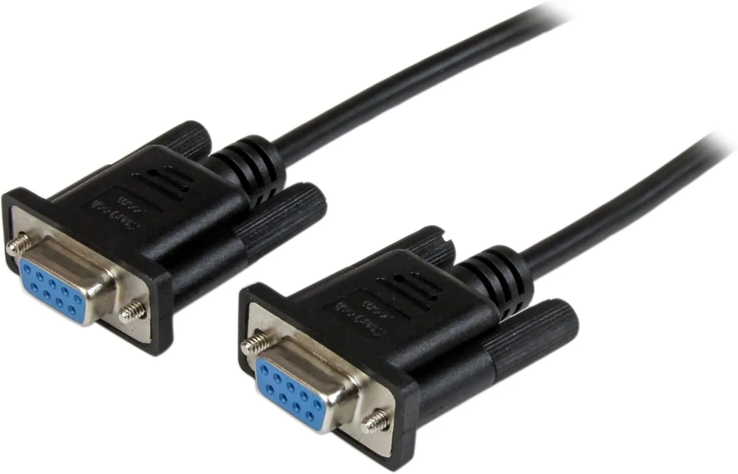 StarTech.com 2m Black DB9 RS232 Serial Null Modem Cable F/F - DB9 Female to Female - 9 pin RS232 Null Modem Cable - 2 meter