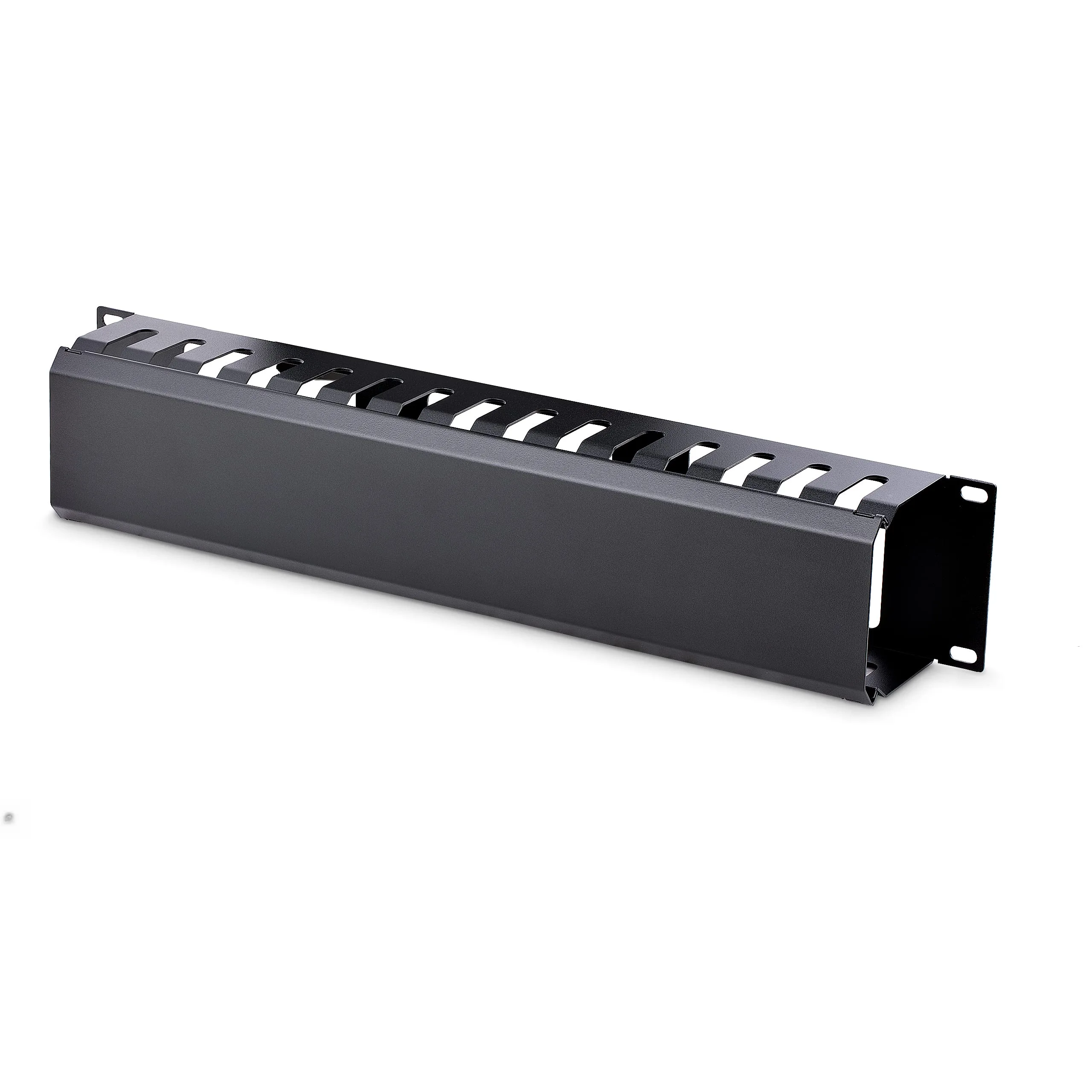 StarTech.com Horizontal 2U Server Rack Cable Management Finger Duct w/ Cover - 19" Network Rack Wire Duct Raceway Panel