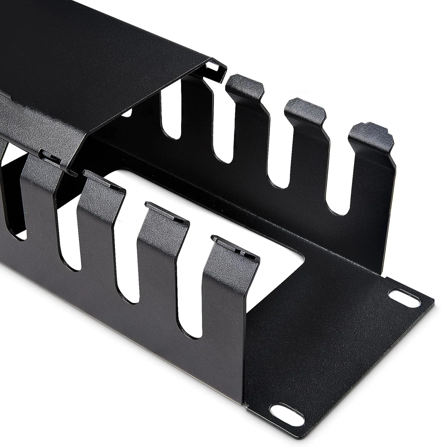 StarTech.com Horizontal 2U Server Rack Cable Management Finger Duct w/ Cover - 19" Network Rack Wire Duct Raceway Panel