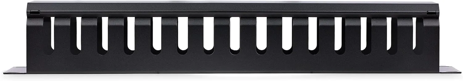 StarTech.com Horizontal 2U Server Rack Cable Management Finger Duct w/ Cover - 19" Network Rack Wire Duct Raceway Panel