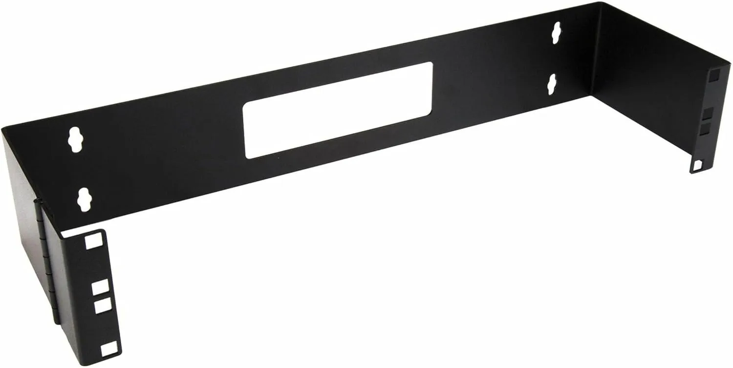 StarTech.com 2U Hinged Wall Mount Patch Panel Bracket - 6 inch Deep - 19" Patch Panel Swing Rack for Shallow Network