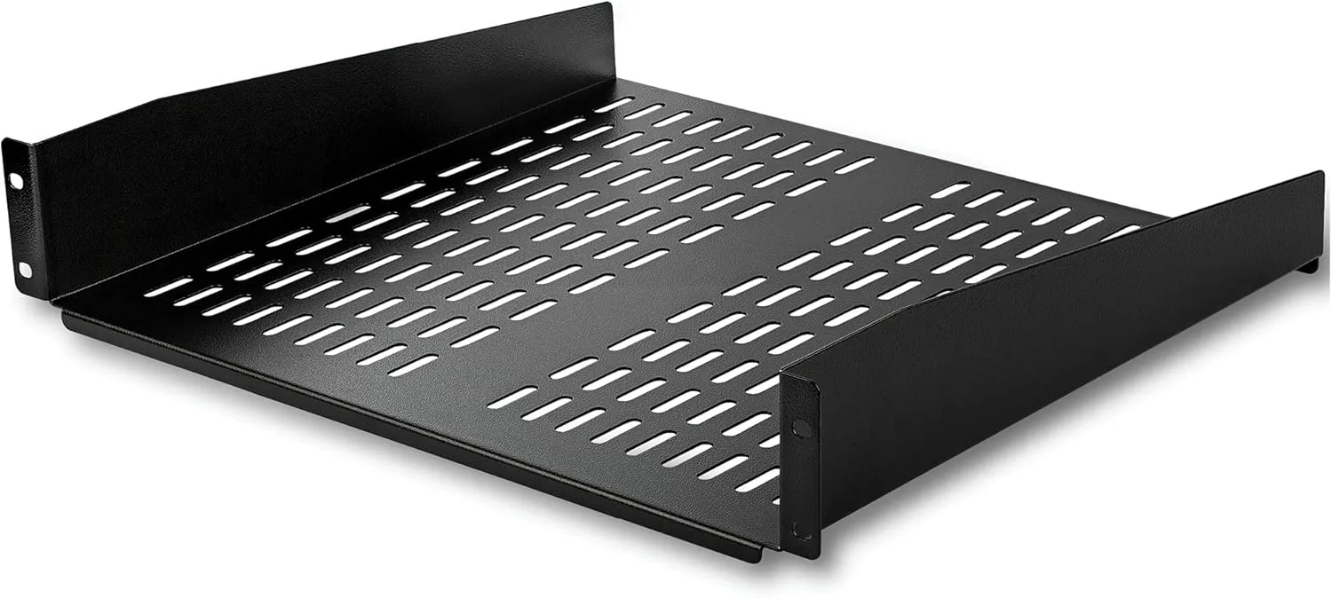 StarTech.com 2U Server Rack Shelf - Universal Vented Rack Mount Cantilever Tray for 19" Network Equipment Rack & Cabinet